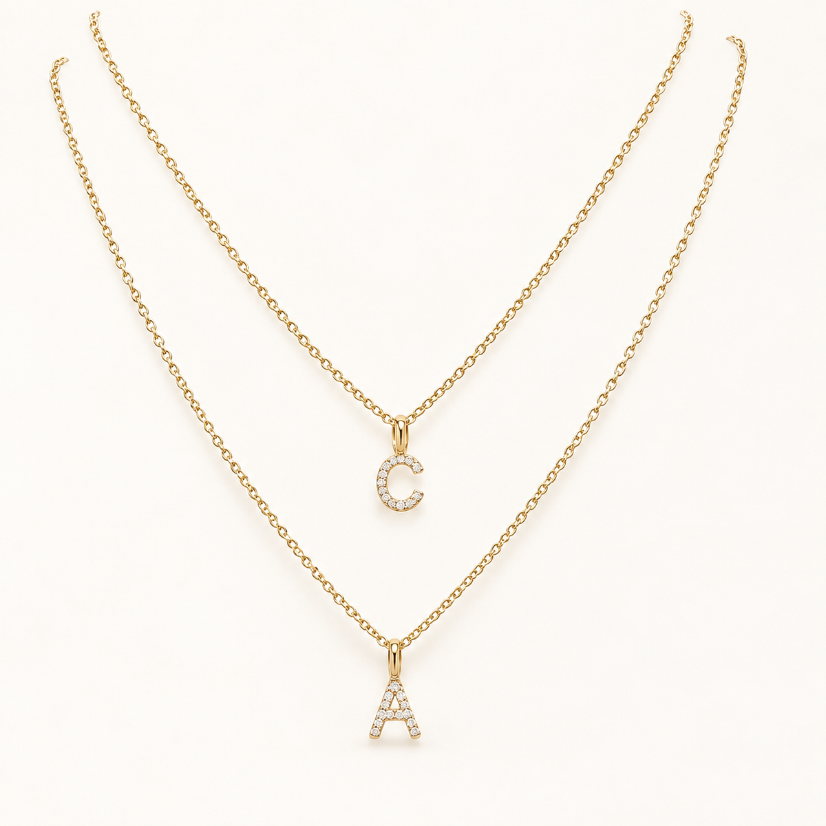 Diamond Alphabet Necklace