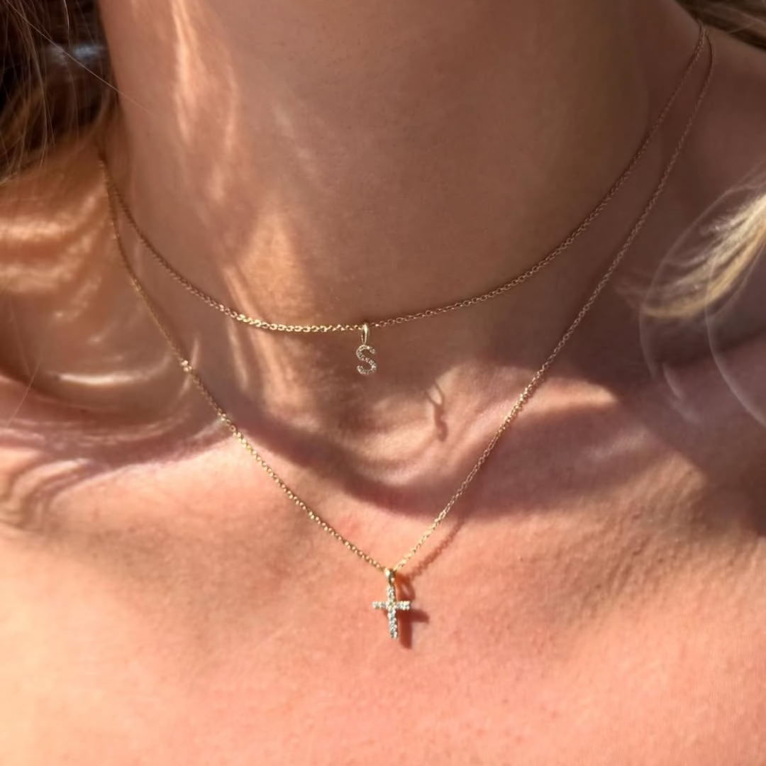 Diamond Alphabet Necklace