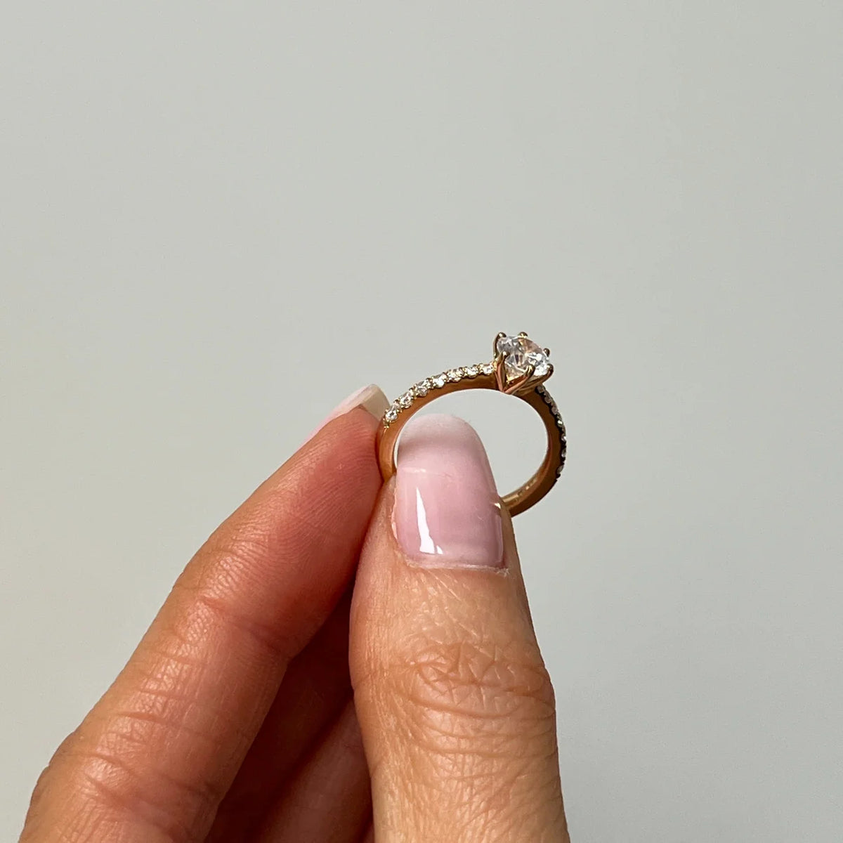 Solitaire Ring with Diamond Band