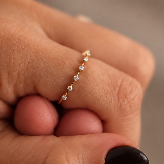 Nine Lab-grown Diamond Ring