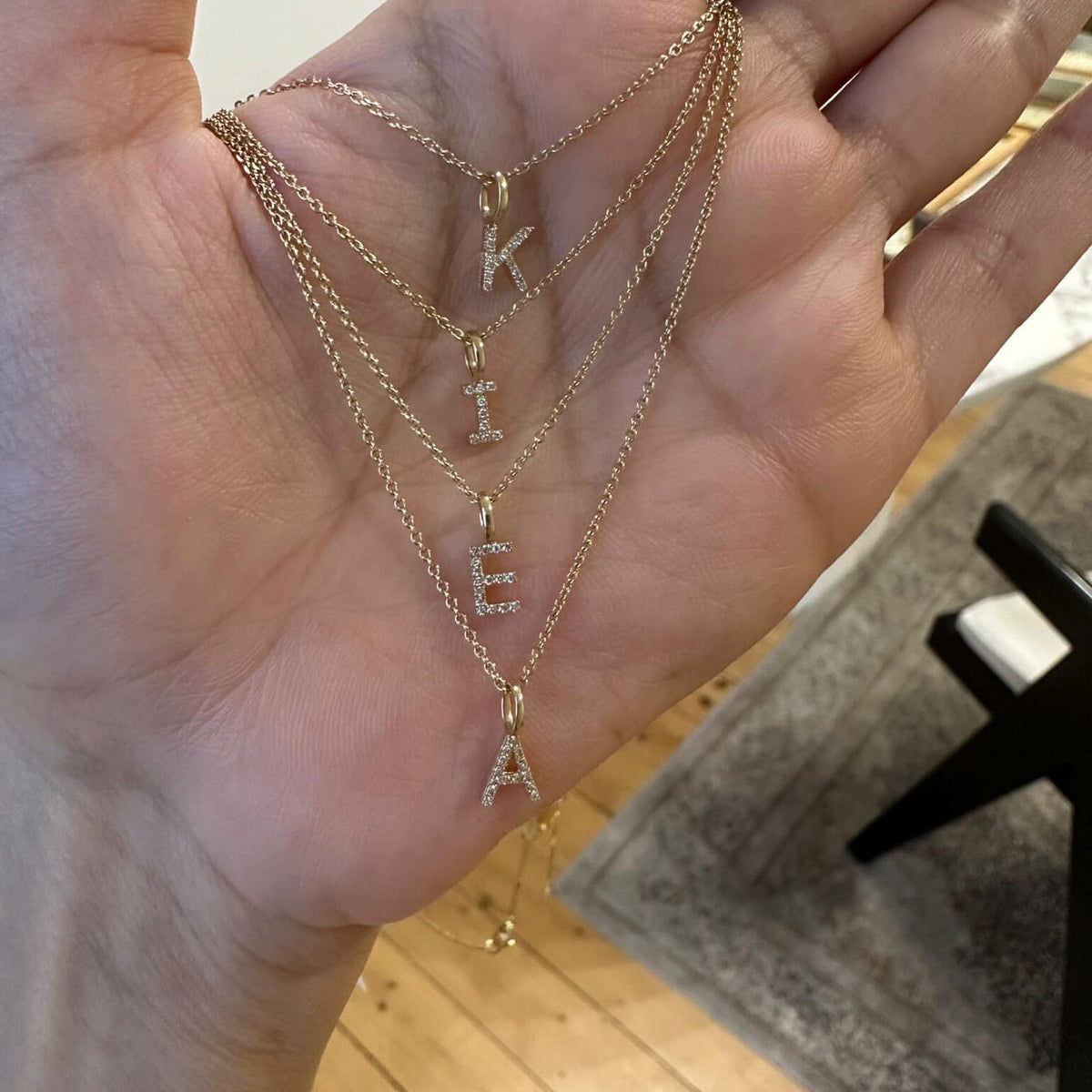 Diamond Alphabet Necklace