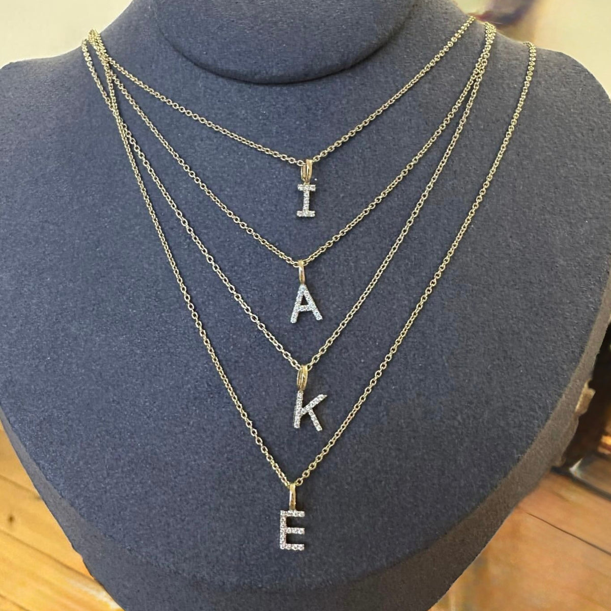 Diamond Alphabet Necklace