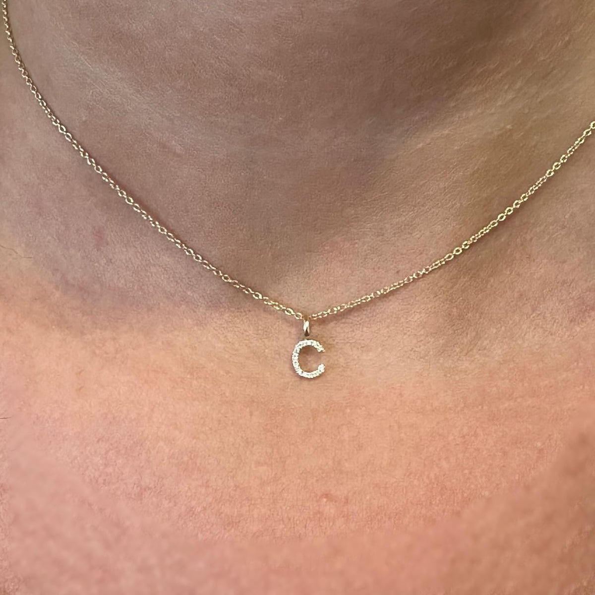 Diamond Alphabet Necklace
