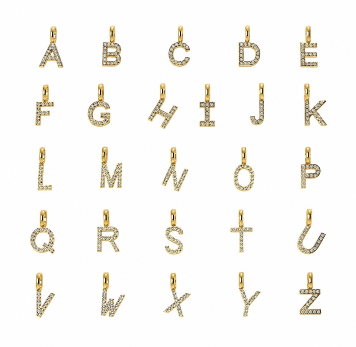 Diamond Alphabet Necklace